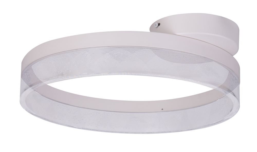 Na obrazie widoczna jest biała lampa sufitowa LED o okrągłym kształcie z akrylowym elementem bąbelkowym. Lampa ma prosty, nowoczesny design.