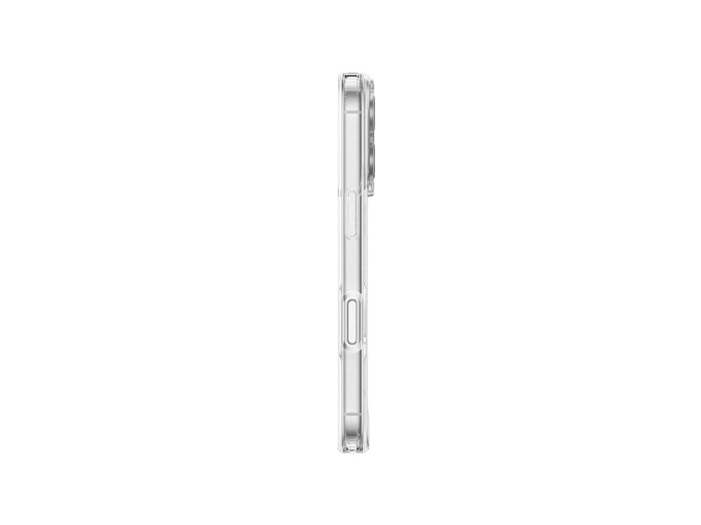 Przezroczyste etui AmazingThing Minimal Mag widziane z boku, widoczne wzmocnione narożniki z systemem X-CUSHION PRO 7 na białym tle.