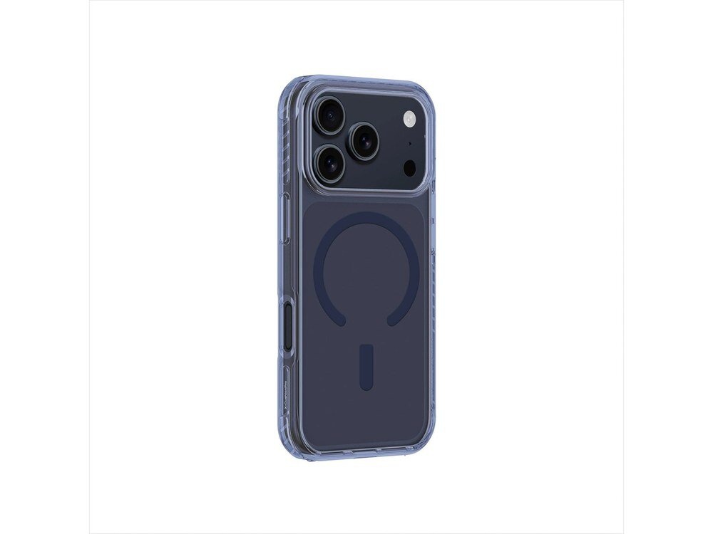 Etui AmazingThing Titan Pro na iPhone 17 Pro Max w kolorze niebieskim widziane z boku pod kątem, ukazujące smukły profil obudowy.