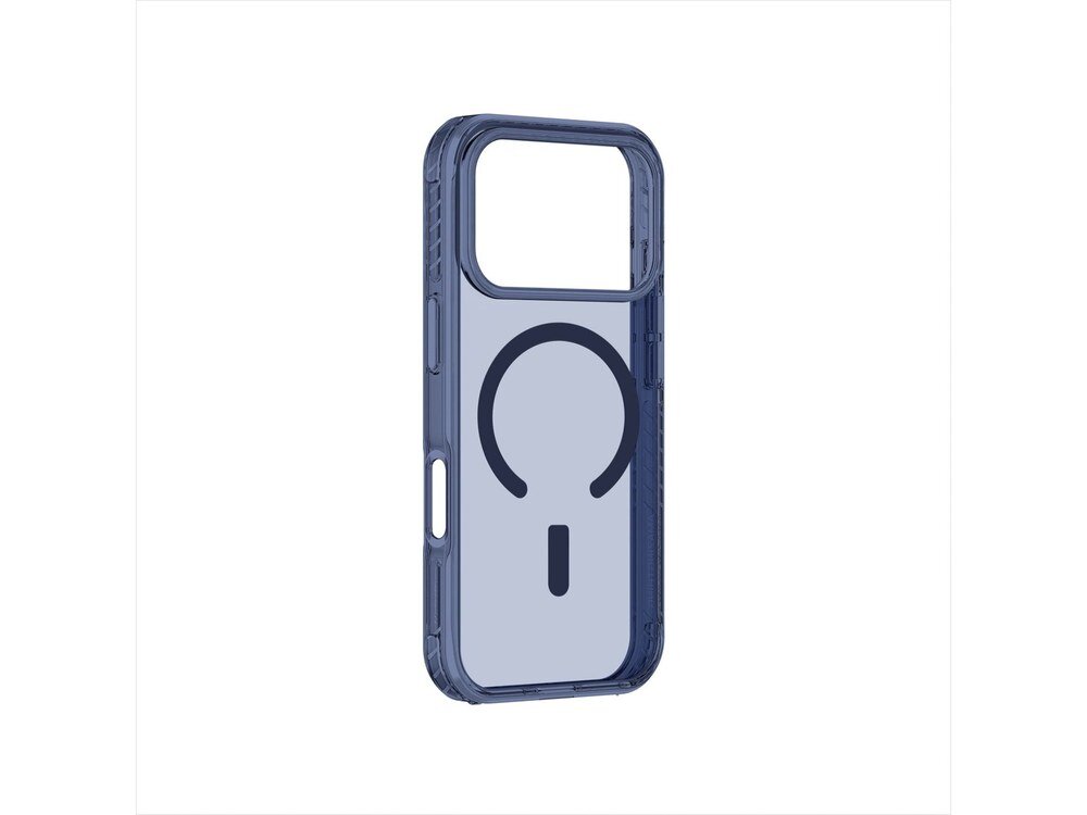 Etui AmazingThing Titan Pro w kolorze niebieskim bez telefonu, widok od tyłu pod kątem ukazujący otwór aparatu i ring MagSafe.