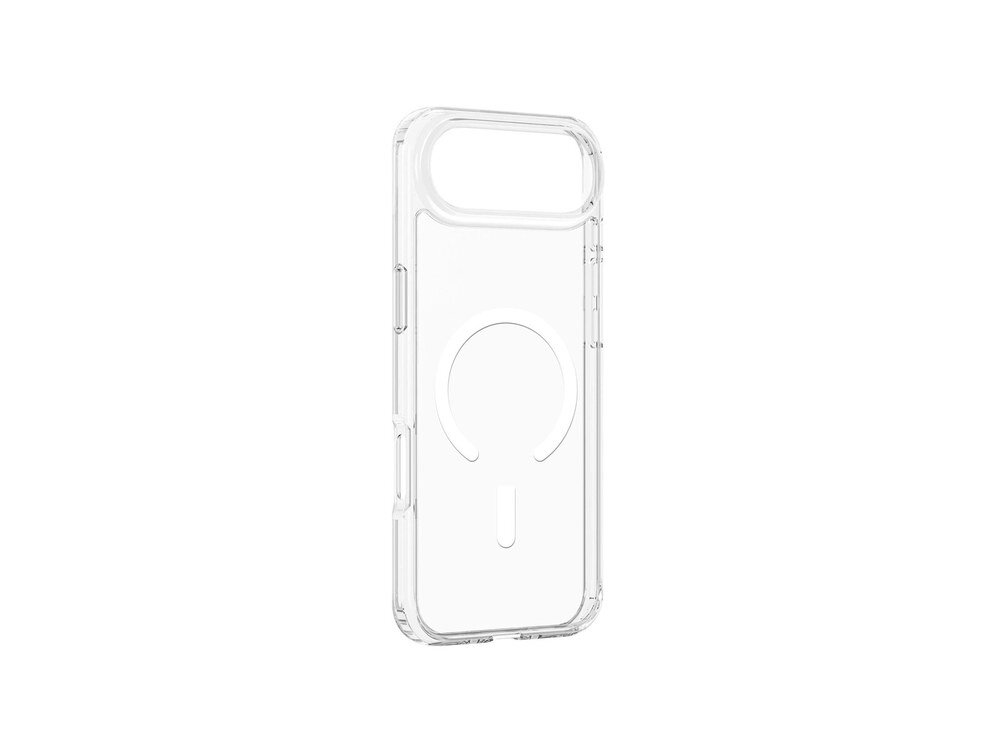 Przezroczyste etui AmazingThing Titan Pro na iPhone 17 Air widziane z boku, ukazujące smukły profil i wzmocnione narożniki na białym tle.