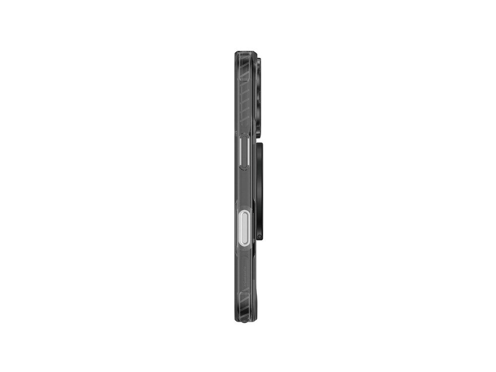 Etui AmazingThing Titan Pro Grip Ring na iPhone 17 Pro Max, widok z boku ukazujący smukły profil i otwory na przyciski, białe tło.