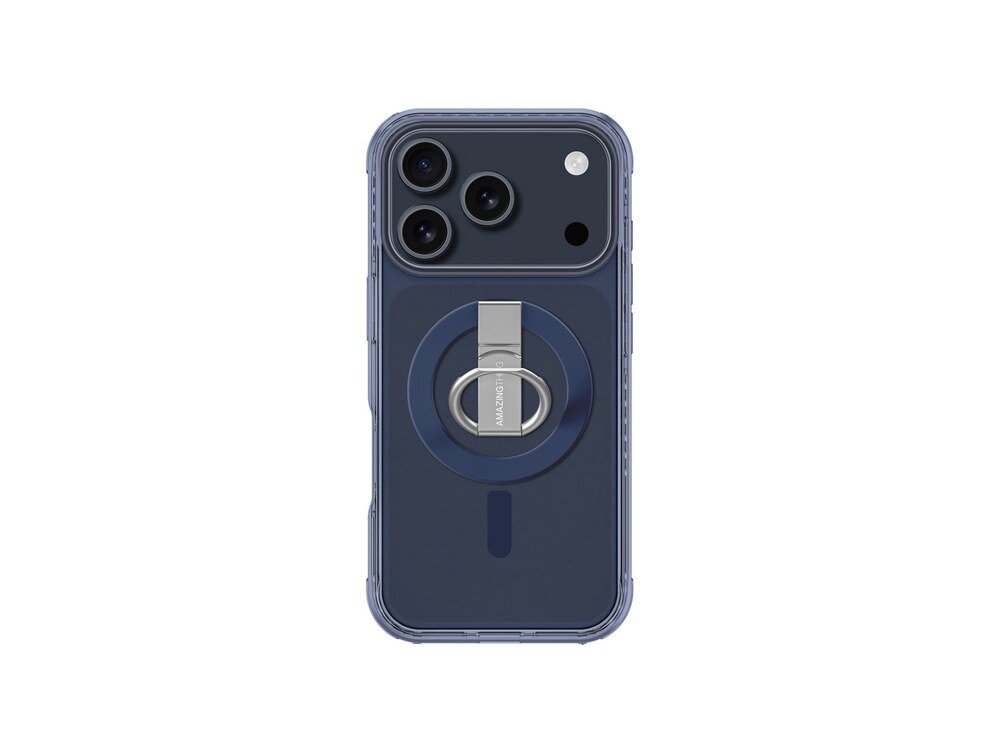 Etui AmazingThing Titan Pro na iPhone 17 Pro Max, widok z tyłu na białym tle, z widocznym pierścieniem magnetycznym i logo marki na środku.