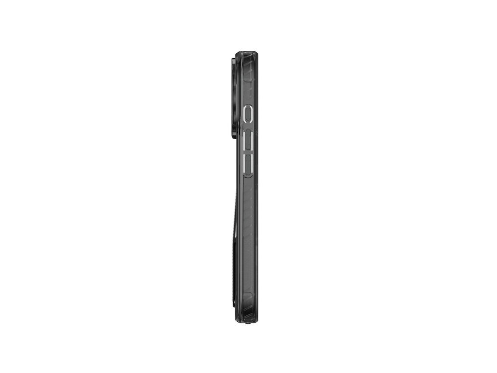 Etui AmazingThing Titan Pro Holder widziane z prawej strony, ukazujące wycięcia na przyciski boczne i smukły profil czarnej obudowy na białym tle.