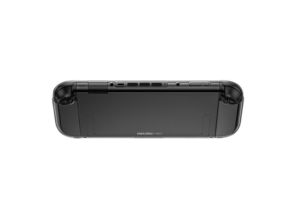 Górna krawędź Nintendo Switch 2 w etui AmazingThing PlayShield z widocznymi otworami wentylacyjnymi i portami na białym tle.