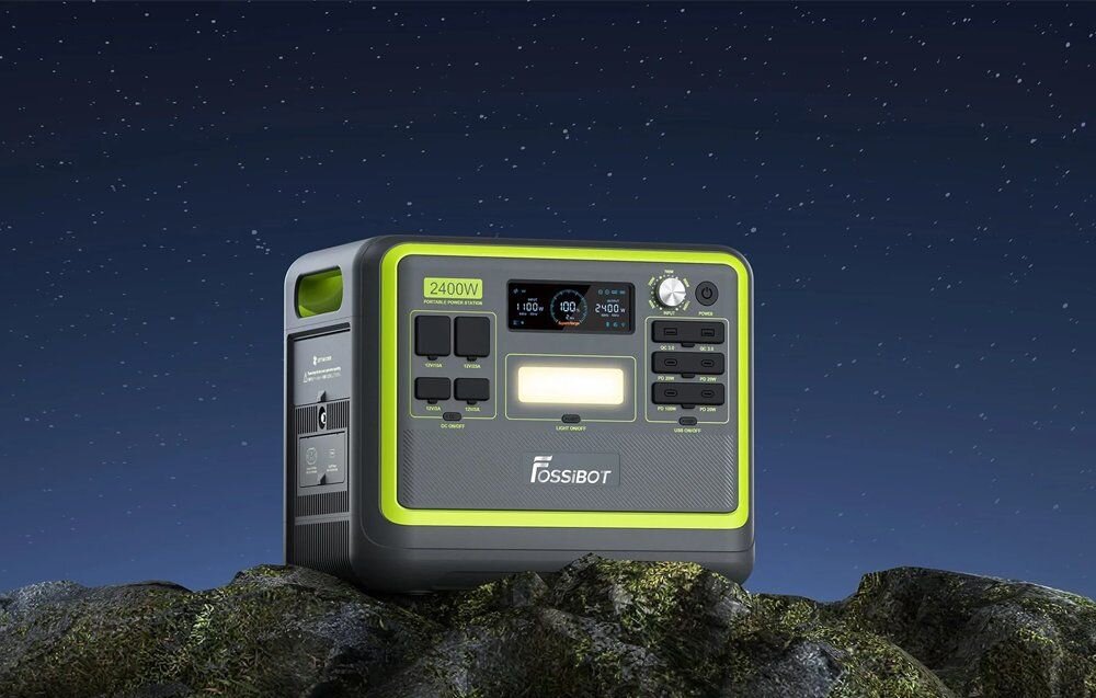 Stacja zasilania FOSSIBOT F2400 2400W Zielony, aplikacja, mobilna, sterowanie, zasilaniem, Ekran smartfona z aplikacją do zarządzania energią.