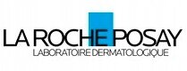Logo z napisem \'LA ROCHE-POSAY LABORATOIRE DERMATOLOGIQUE\' z niebieskim kwadratem nad literą \'E\'.