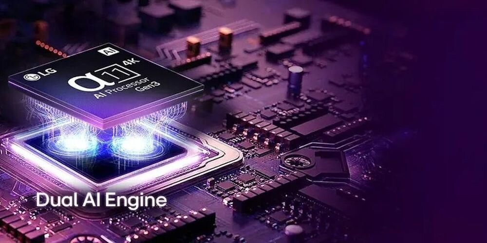LG OLED42C6ELB alpha 11 AI Gen3 Dual AI Engine OLED 4K, wizualizacja procesora