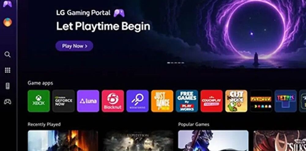 LG 43QNED7EB3C Gaming Portal gry cloud platformy NVIDIA GeForce Now, kadr z lg gaming Portal