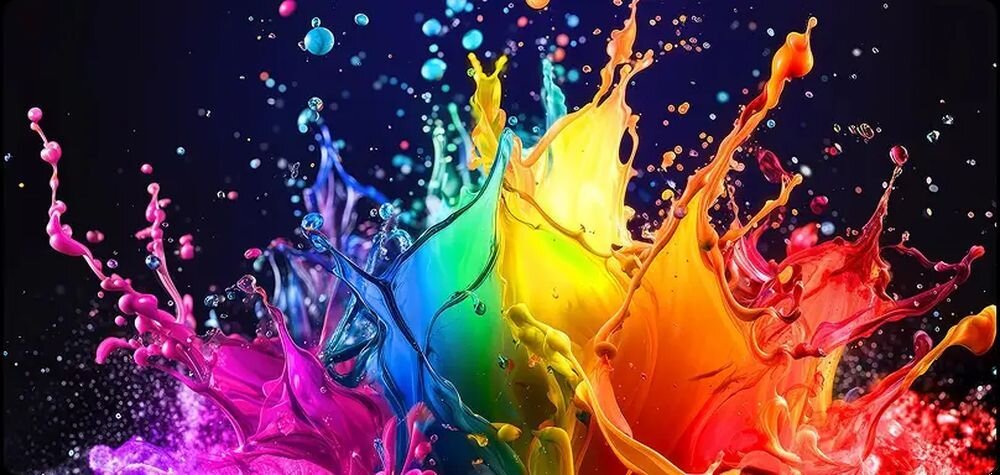 LG 65QNED7EB3C Dynamic QNED Color nanocząsteczki szeroka gama kolorów realistyczny obraz, wybuch kolorowej cieczy