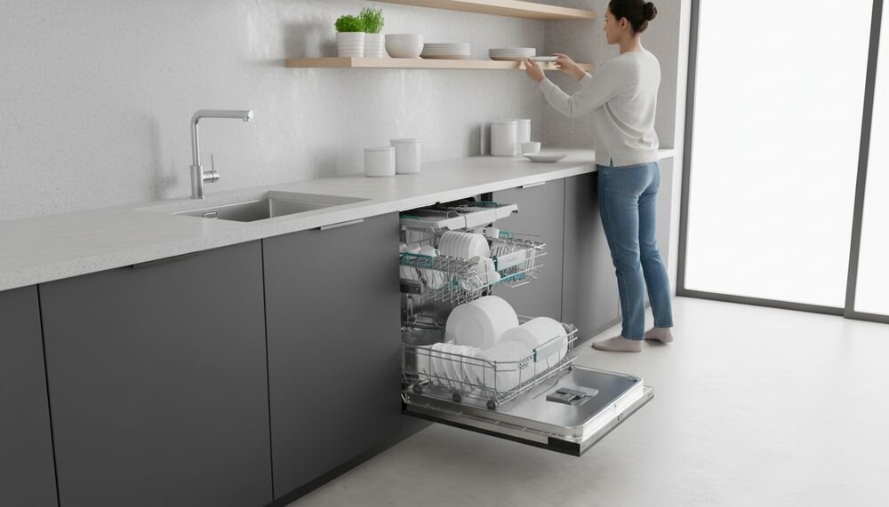 HISENSE HFI663AXXL - zmywarka do zabudowy umiejscowiona w kuchni