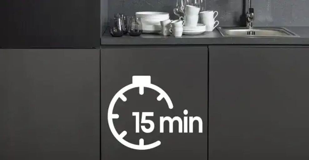 HISENSE HFI663AXXL - zamknięta zmywarka - logo 15 minut