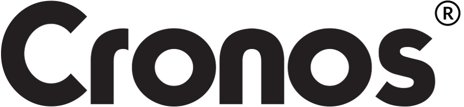Logo z napisem \'Cronos\' w czarnym kolorze na białym tle.