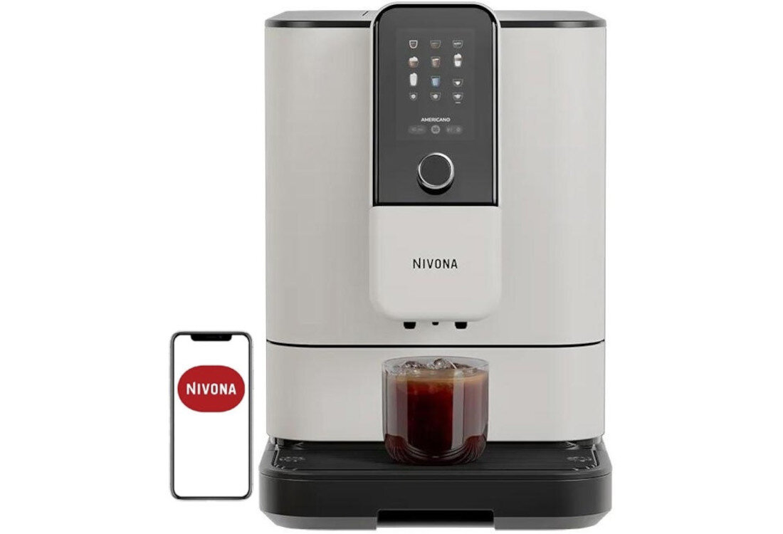 Ekspres NIVONA Nivo 8112 (Cold Brew) zdjęcie lifestyle Sterowanie ze smartfona Bluetooth ciśnienie pompa moc spienione mleko gorąca woda