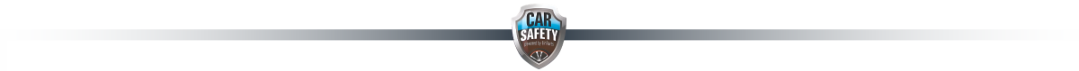 Logo z napisem \'CAR SAFETY\' na tle tarczy, z szarym gradientowym paskiem po obu stronach.