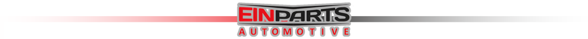 Logo z napisem \'EINPARTS AUTOMOTIVE\' na tle z gradientem od czerwieni do szarości.