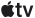 Logo przedstawia symbol jabłka obok liter \'tv\'.