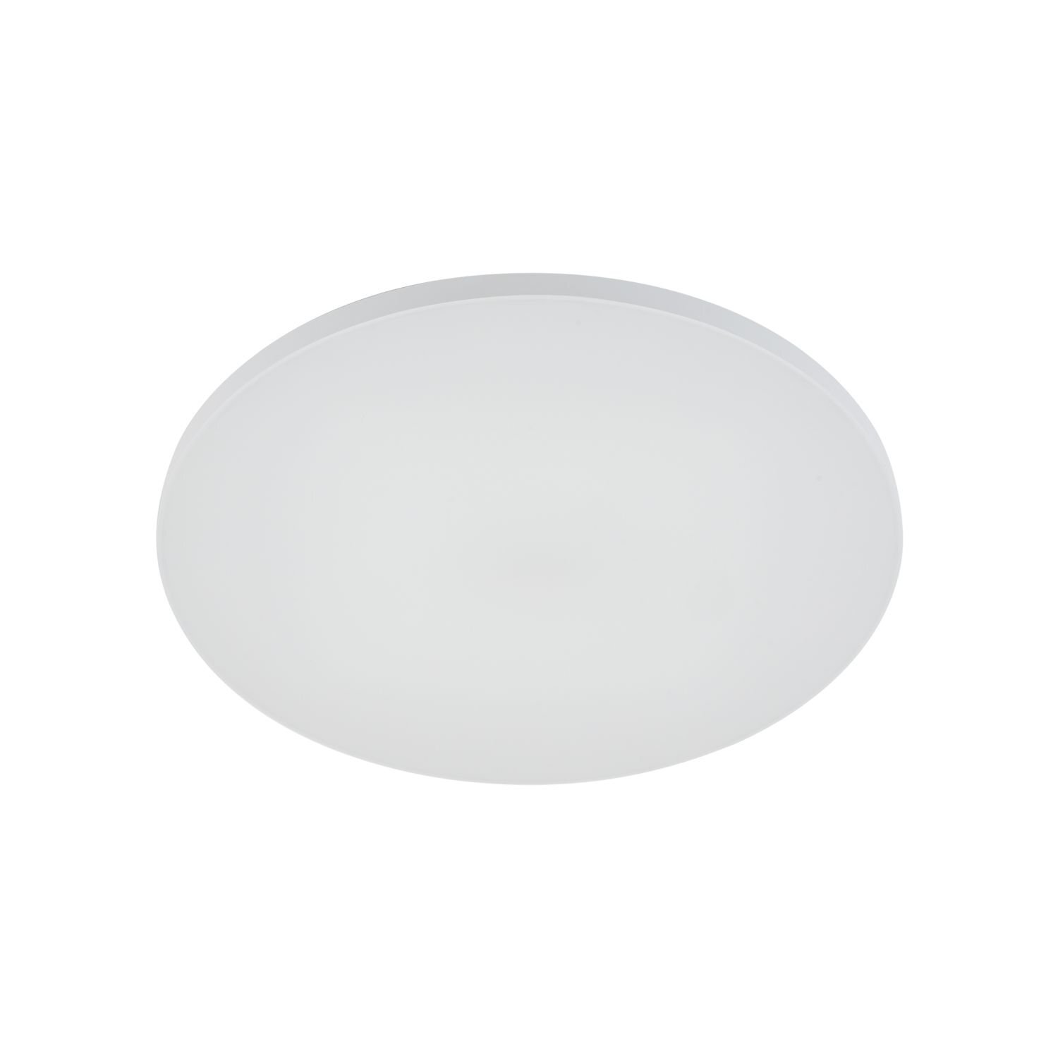 Na obrazie widoczna jest okrągła, biała lampa ścienna o gładkiej powierzchni. Lampa ma nowoczesny design i jest przeznaczona do montażu natynkowego.