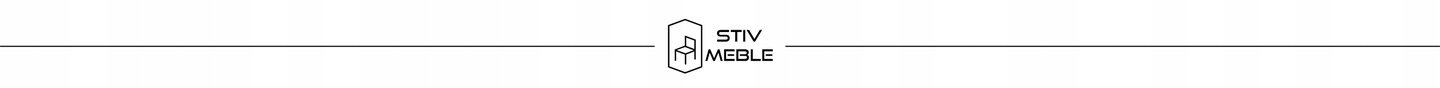 Logo z napisem \'STIV MEBLE\' oraz prostym symbolem przypominającym mebel.