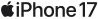Logo z napisem \'iPhone 17\' oraz symbolem jabłka.