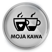 Ikona przedstawia dwa kubki z parującą kawą oraz napis \'MOJA KAWA\'.