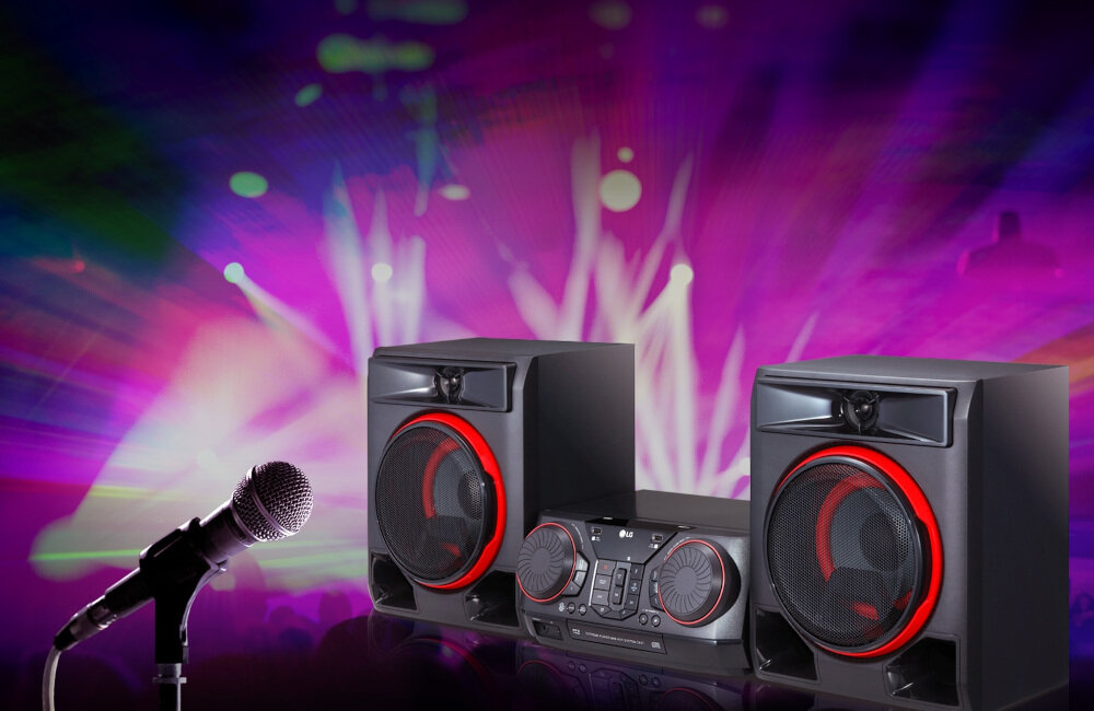 WIEŻA LG CK56 BLUETOOTH CD USB FM AUX sterowanie poziomem głośności karaoke
