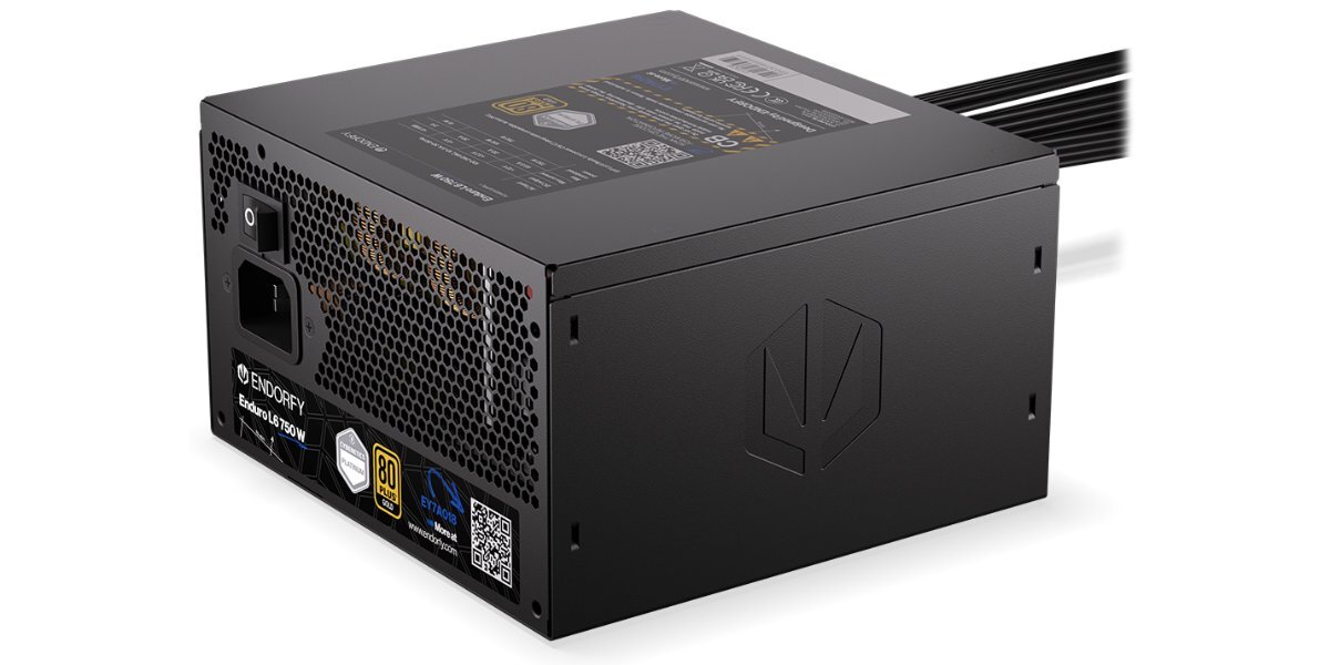 Ikony prezentujące siedem zabezpieczeń zasilacza ENDORFY Enduro L6 750 W