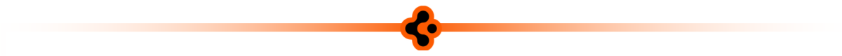 Pomarańczowa linia z czarnym, symetrycznym wzorem w kształcie krzyża pośrodku.