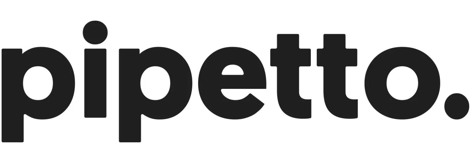 Logo z napisem \'pipetto.\' w czarnym kolorze na białym tle.