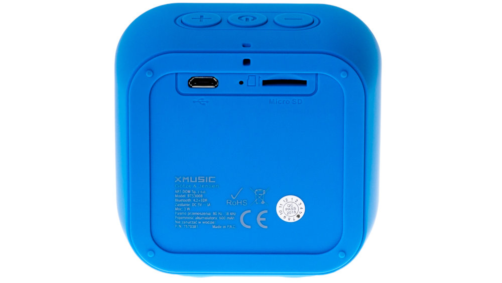 Głośnik Mobilny XMUSIC BTS300B Niebieski - Bateria
