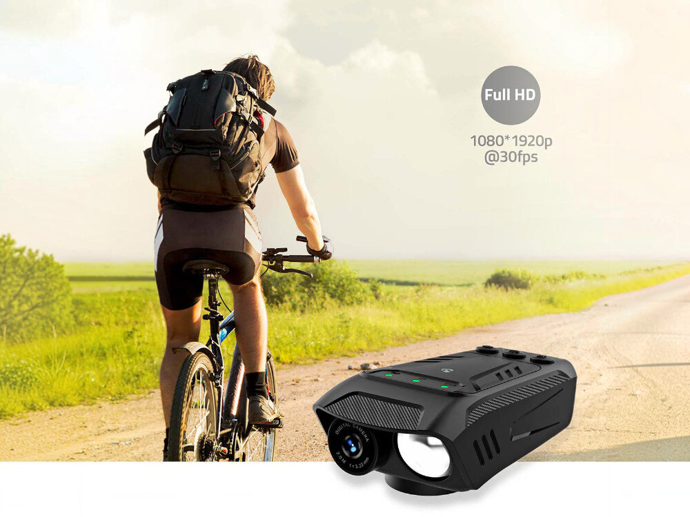 Nedis CCAM100BK, nagrywanie Full HD 1080p 30fps matryca CMOS 2 MP kąt widzenia 70 stopni, Jazda rowerem w dzień z informacją o jakości wideo.