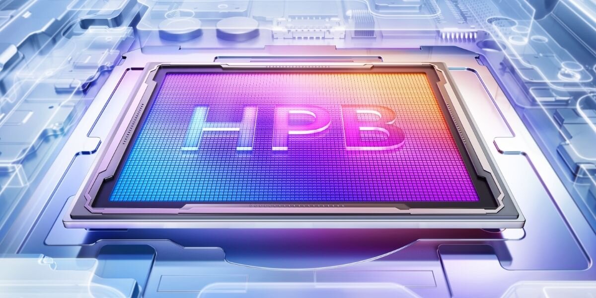 Obraz przedstawia kolorowy układ scalony z napisem \'HPB\' na powierzchni, otoczony elementami elektronicznymi.