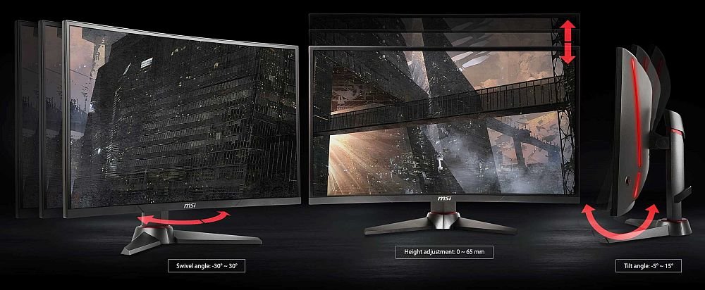 Monitor MSI Optix MAG27C - Regulacja Wysokości i Pochylenia