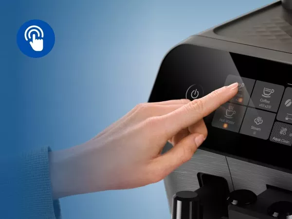 Intuicyjny panel dotykowy do prostego wyboru i parzenia kawy