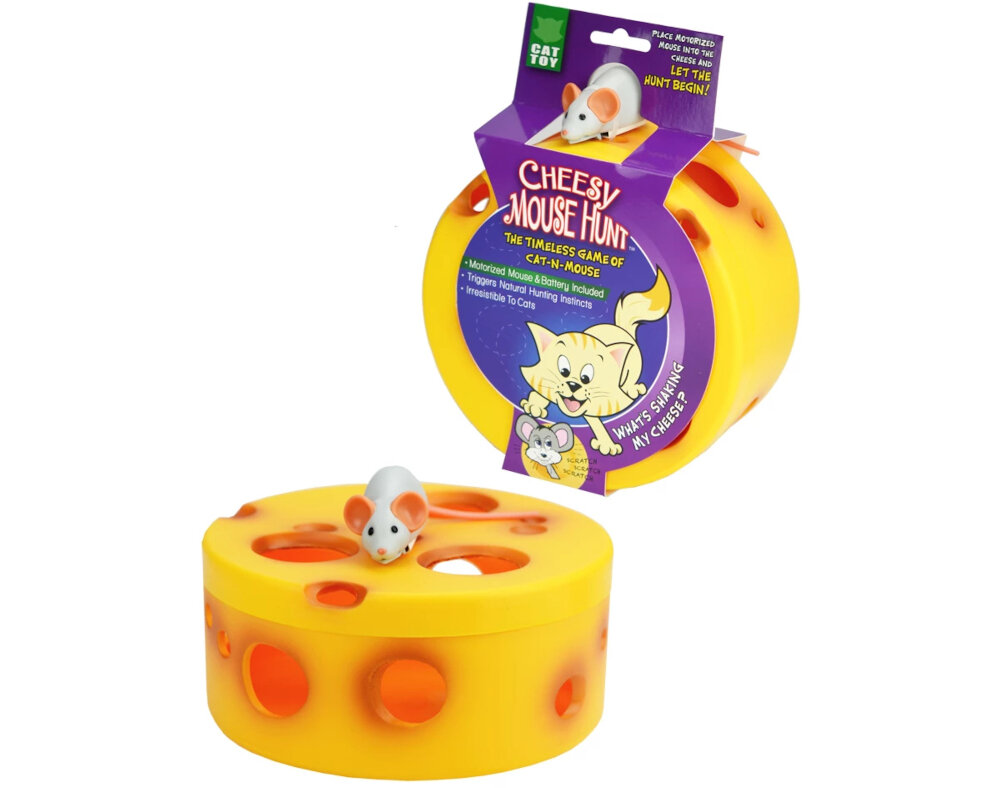 Zabawka 2 GLOW Cracking & Tracking Stick Opakowanie z zabawką w kształcie żółtego sera i myszki 