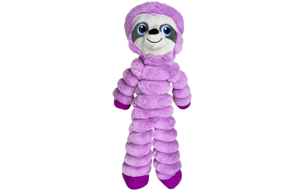 Zabawka KONG SHCX3E Shakers Crumples Sloth XL na białym tle widoczna zabawka chrupiący odgłos piszczałka w głowie uatrakcyjnia polowanie przytulna poduszka