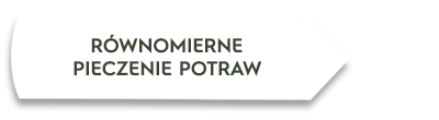 Obraz przedstawia biały prostokąt z czarnym obramowaniem, na którym znajduje się tekst: \'RÓWNOMIERNE PIECZENIE POTRAW\'.