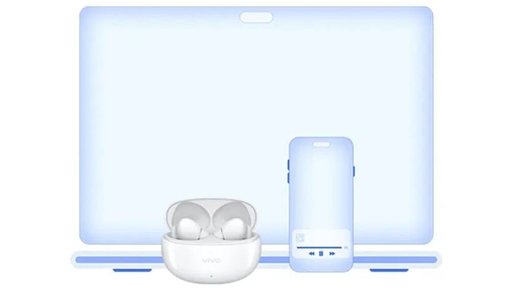 Słuchawki dokanałowe VIVO Buds Pro ANC Bluetooth 6.1 wielopunktowe połączenie, słuchawki wraz z etui ładującym oraz wizualizacją laptopa oraz smartfona