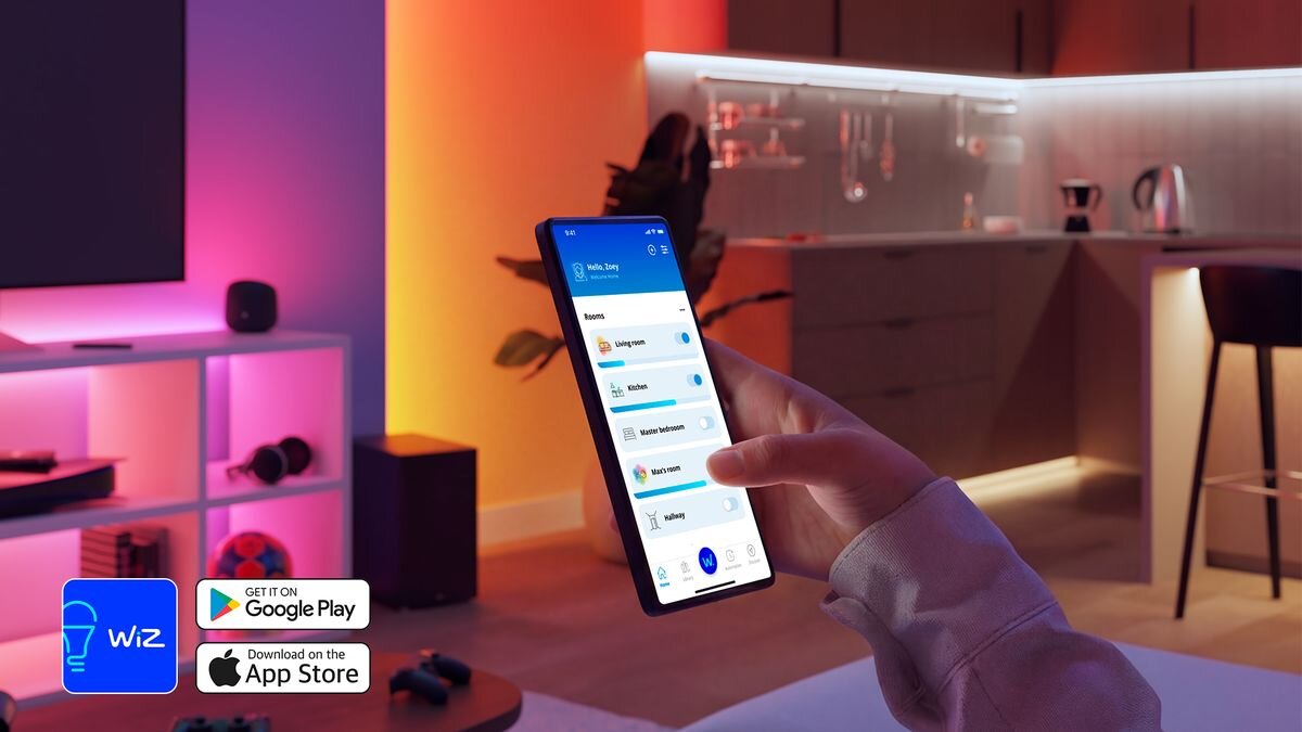 Taśma LED PHILIPS SMART 929004709701 3 m Bluetooth, aplikacja, sterowanie, smart, dom, Zdalne sterowanie oświetleniem za pomocą aplikacji.