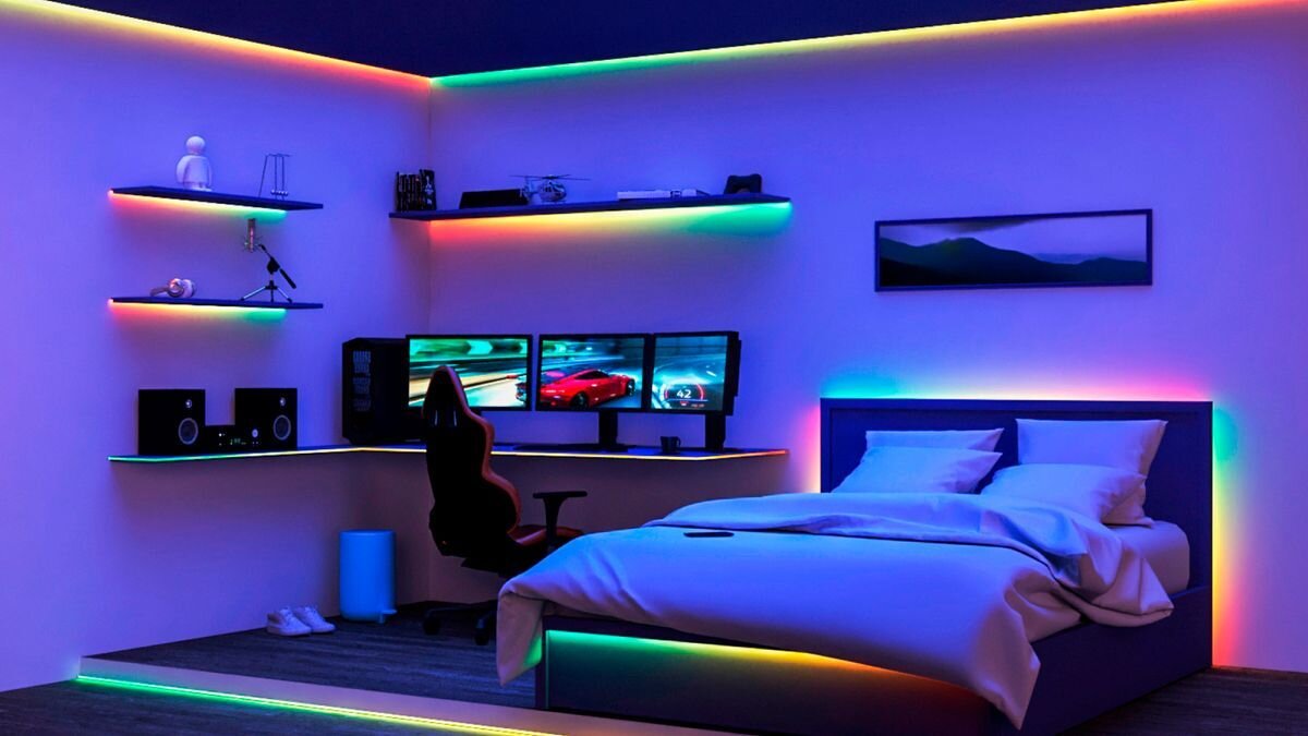 Taśma LED PHILIPS SMART 929004706621 4 m Bluetooth, kolory, nastroje, barwa, relaks, Różne aranżacje oświetlenia LED w domu.