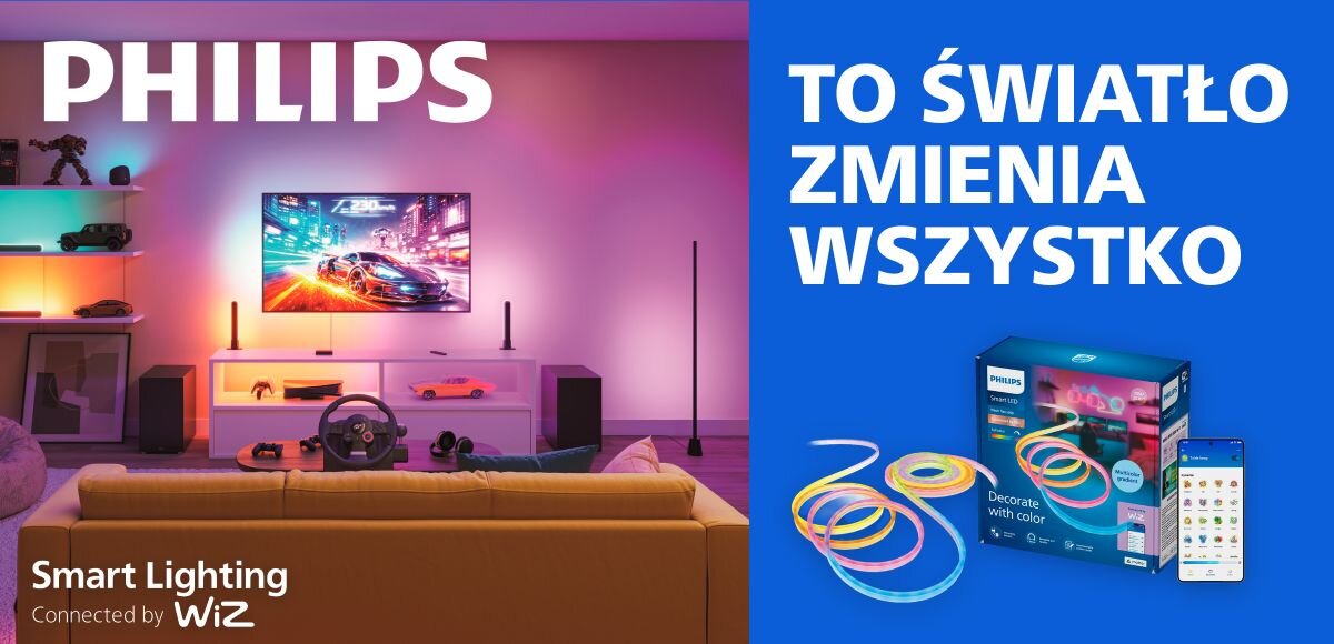 Taśma LED PHILIPS SMART 929004126321 10 m Bluetooth, dekoracja, światło, projekt, neon, Kolorowe oświetlenie salonu i zestaw inteligentny.