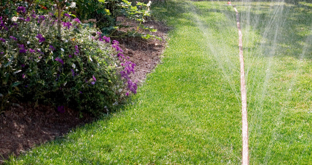 Wąż zraszający GARDENA 7.5 m 00995-20 trawnik ogród wąż ułożony na trawniku wzdłuż rabata kwiatowa możliwość regulacji długości pomaga utrzymać rośliny w dobrej kondycji ogranicza wysiłek podczas pielęgnacji nawadnianie wygodniejsze bardziej efektywne i mniej czasochłonne