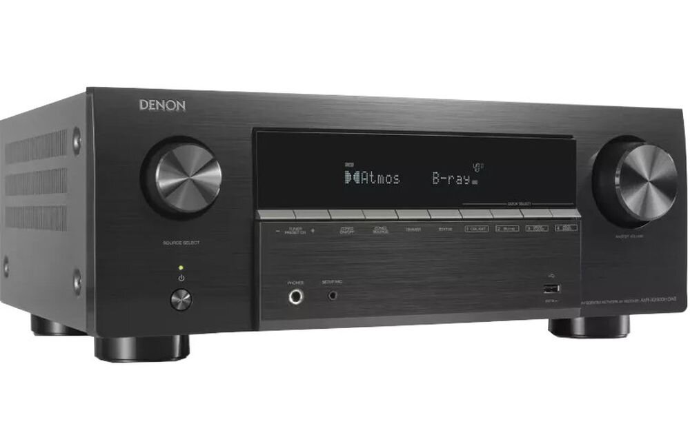DENON AVR-X2900H DAB amplituner Bluetooth Wi-Fi AirPlay 2 DLNA radio internetowe i bezprzewodowe przesyłanie muzyki, amplituner na białym tle
