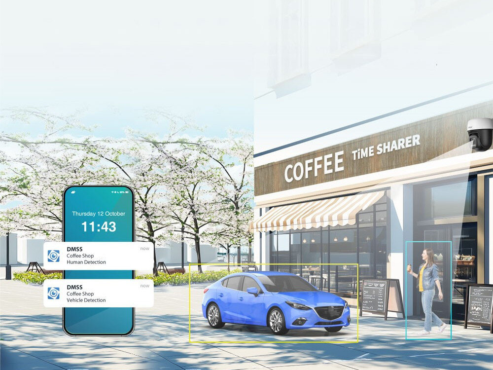 Kamera DAHUA P3I Zewnętrzna / Wewnętrzna, Wi-Fi / LAN, Kamera obrotowa, AI, alarm, detekcja, powiadomienia, Detekcja ruchu i powiadomienia na telefon.