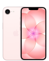 Na obrazie widoczny jest smartfon z wyświetlaczem prezentującym różowy wzór kwiatowy. Obok znajduje się tył urządzenia w jasnym kolorze z logo w kształcie nadgryzionego jabłka.