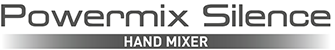 Logo z napisem \'Powermix Silence HAND MIXER\'.