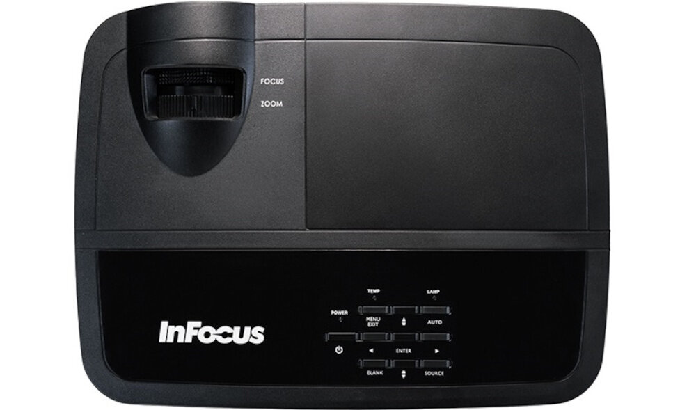 Projektor INFOCUS IN124x ustawienia wygodna latwa obsluga 1- przyciskow pokretlo regulacja ustawienia