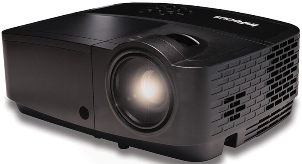 Projektor INFOCUS IN2128HDx jasnosc doskonaly obraz matryca DLP wysoki kontrast ostrosc technologia #D Ready technologia 3D efekt przestrzenny