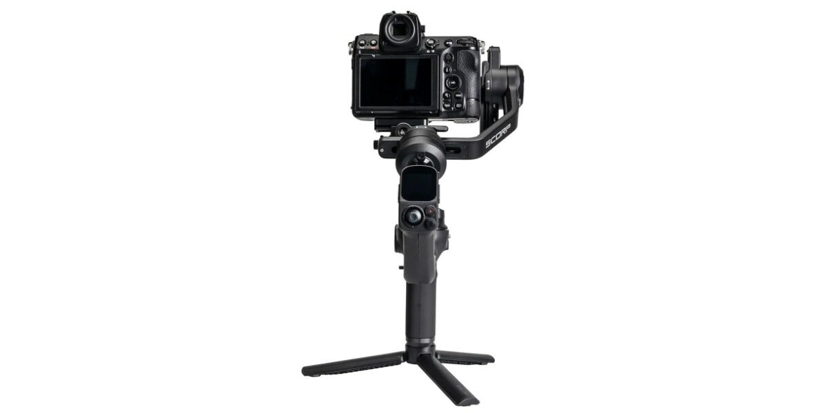 Gimbal FEIYUTECH Scorp 3 Kit Czarny na białym tle.