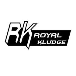 Logo z napisem \'RK ROYAL KLUDGE\' w czarno-białej kolorystyce.
